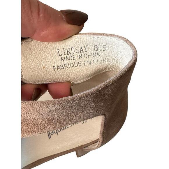 JEFFREY CAMPBELL Lindsay Ankle Strap Sandals w Block Heel Suede Taupe Size 8.5 - Picture 5 of 8
